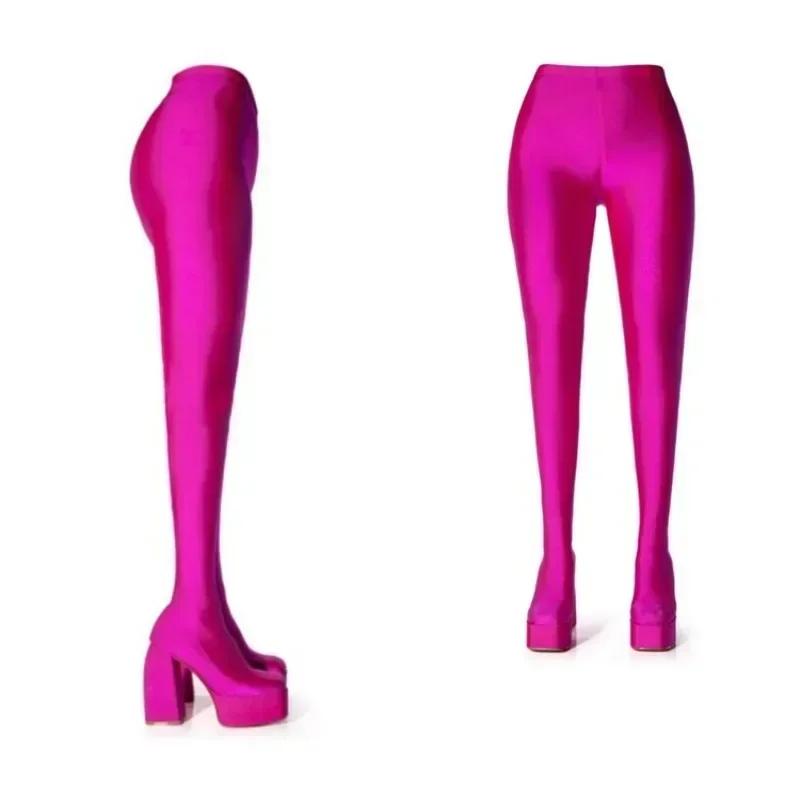 Combinaison élastique imperméable à tête carrée pour la fête de course, bottes de gril, bottes à tal