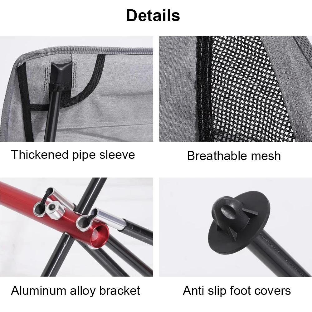 Chaise pliante avec accoudoir, chaises de Camping en aluminium avec couvercle de tasse, chaise pliab