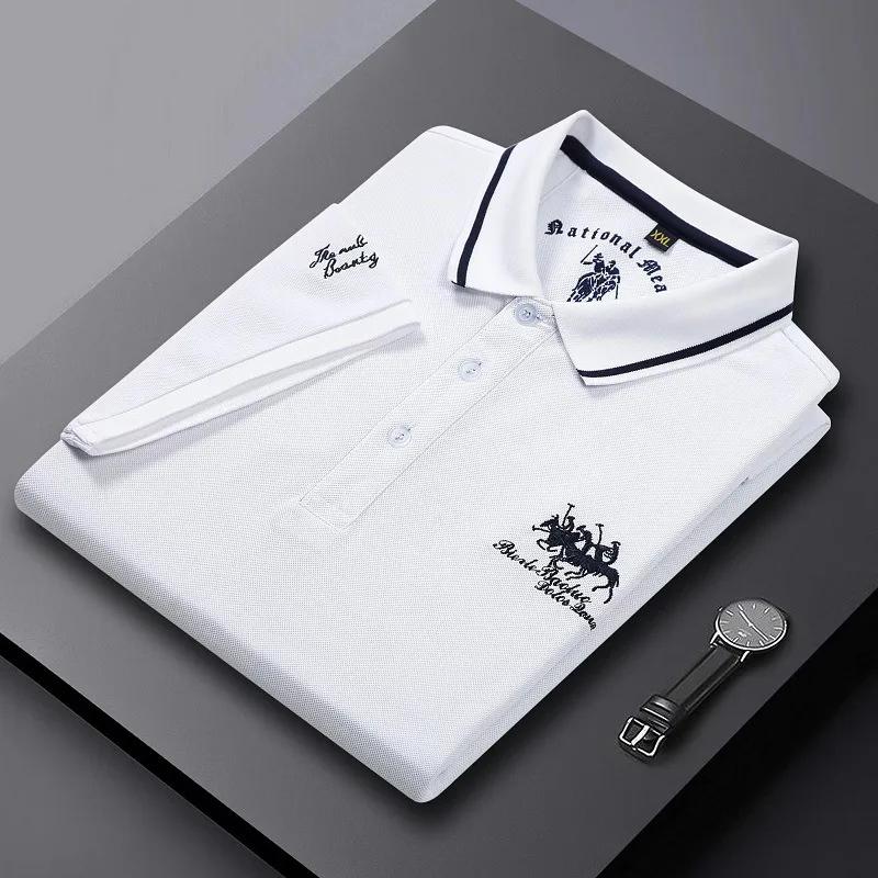 Été hommes polos brodés à manches courtes chemise de luxe haut décontracté revers T-shirt hommes res