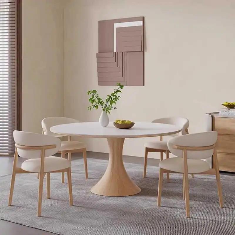 Tables à manger de Style crème nordique moderne Simple salon Center Table ronde balcon meubles de sa