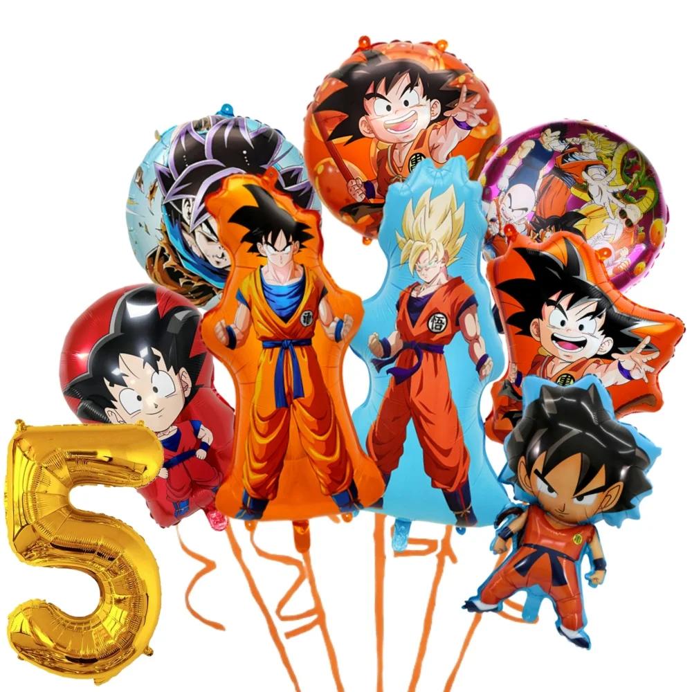 9 pièces Dragon Ball Z Ballons ensemble figurines d'anime Son Goku modèles feuille Ballon dessin ani