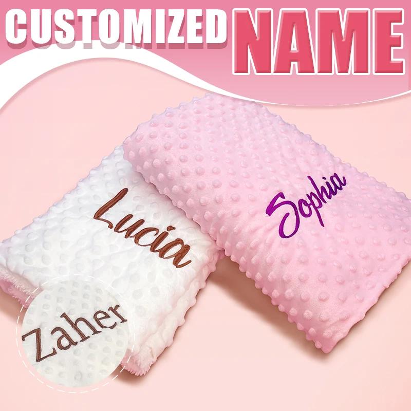 Couverture personnalisée prénom bébé cadeau naissance nouveau-né garçon fille lit poussette