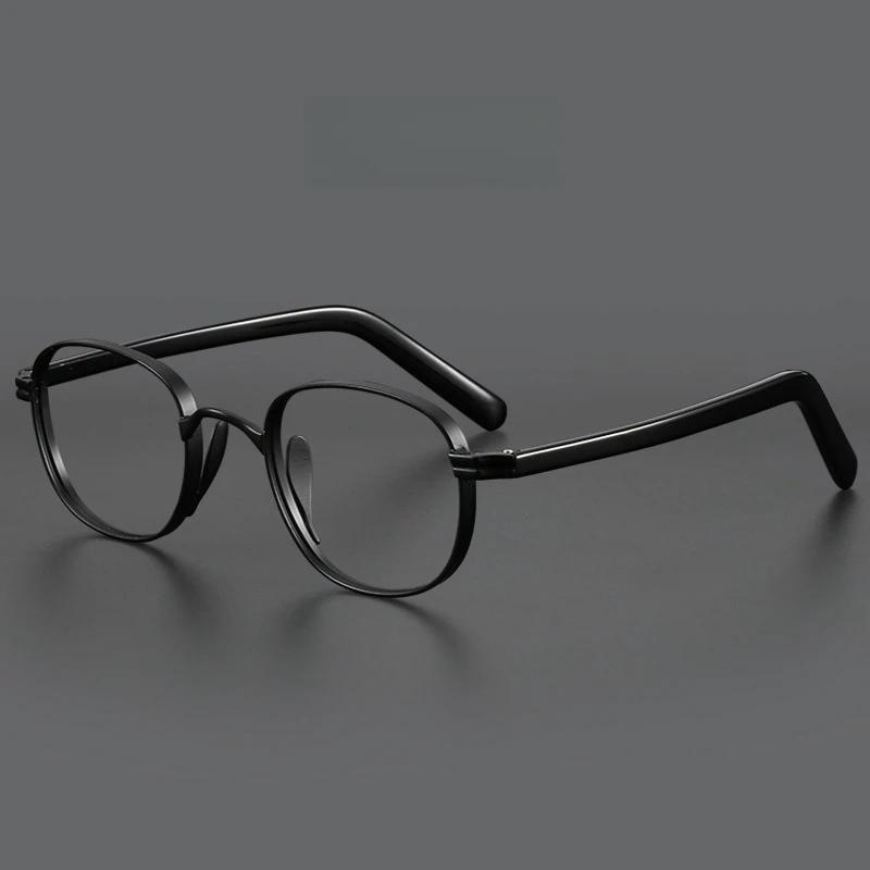 YIMARUILI mode tendance acétate titane lunettes rétro rond à large bord conception optique Prescript