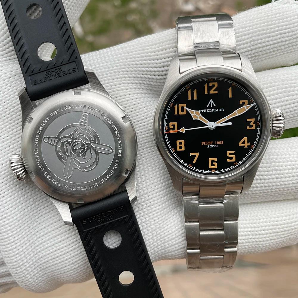 STEELFLIER officiel SF740V nouvelle montre-bracelet à Quartz Super C3 lumineux 200M étanche VH31 mou
