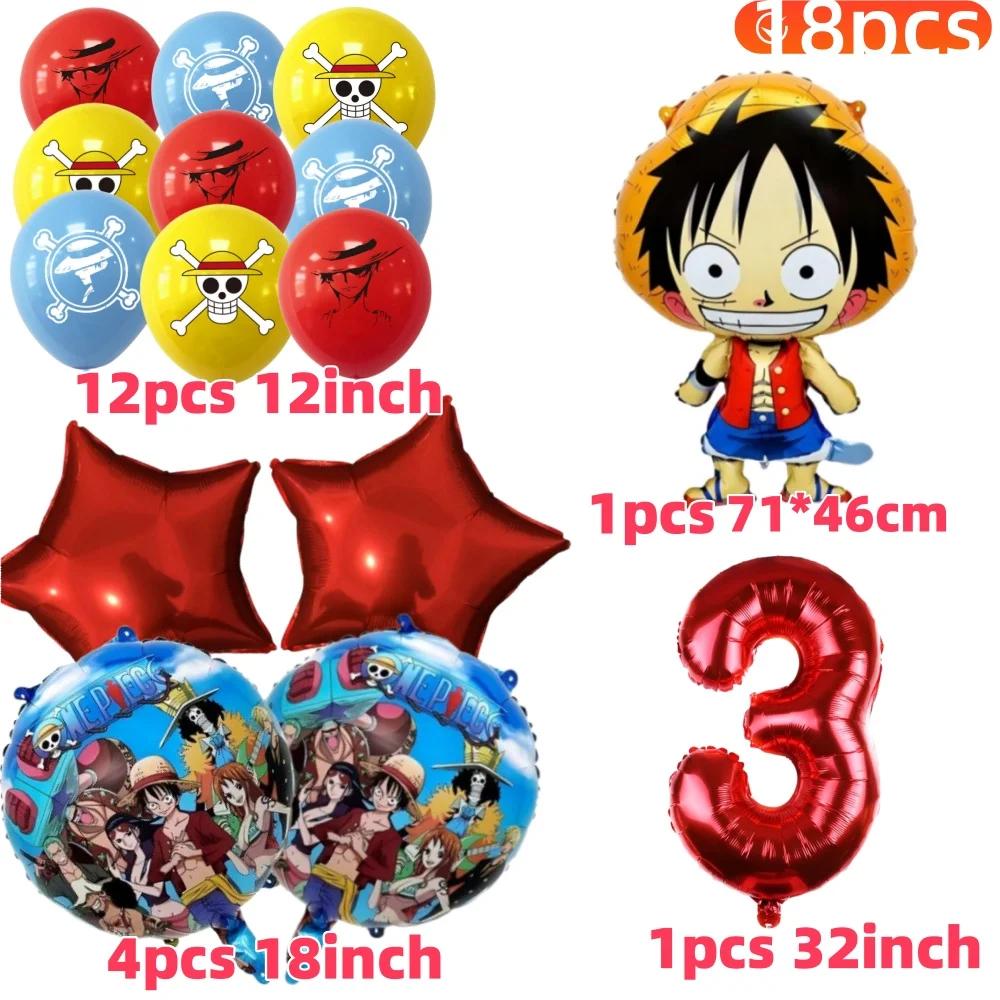 One Piececeed Luffy Zoro thème 32 pouces numéro étoile bateau Pirate feuille Ballon accessoires cade