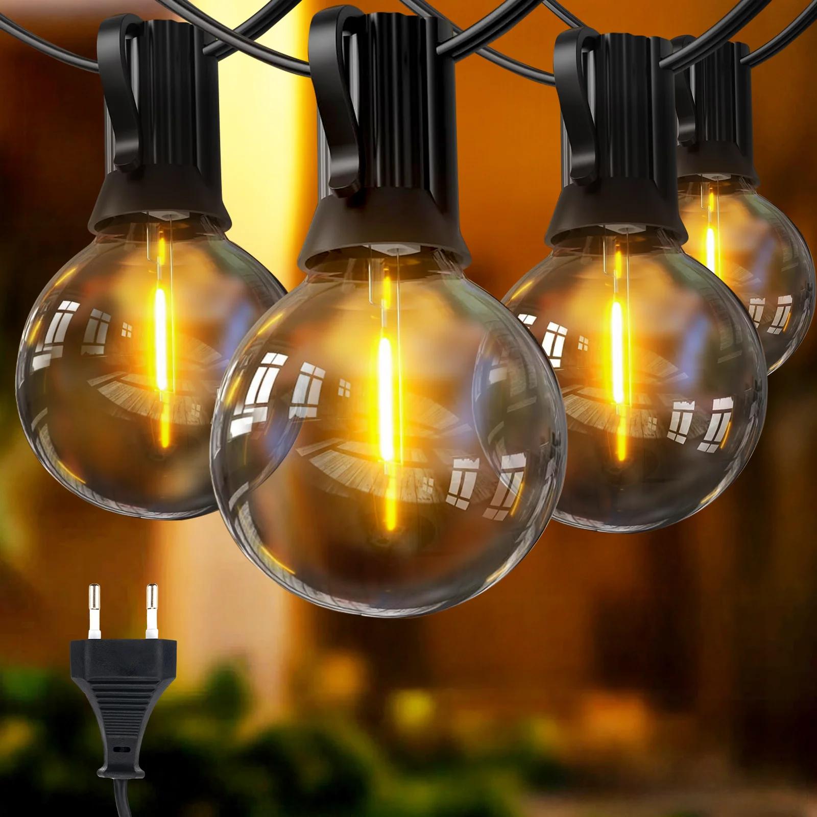 Guirlande lumineuse extérieure G40, 5M/30M/45M, guirlande lumineuse de noël, guirlande lumineuse LED