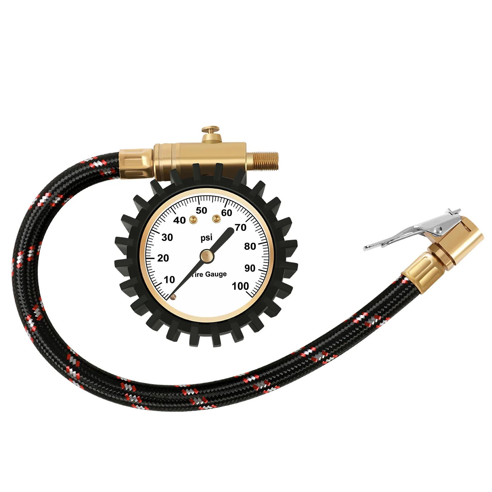 Manomètre de pression pour pneus, 100psi, avec mandrin à Clip, ATsafepro, précision de cadran de 2 p