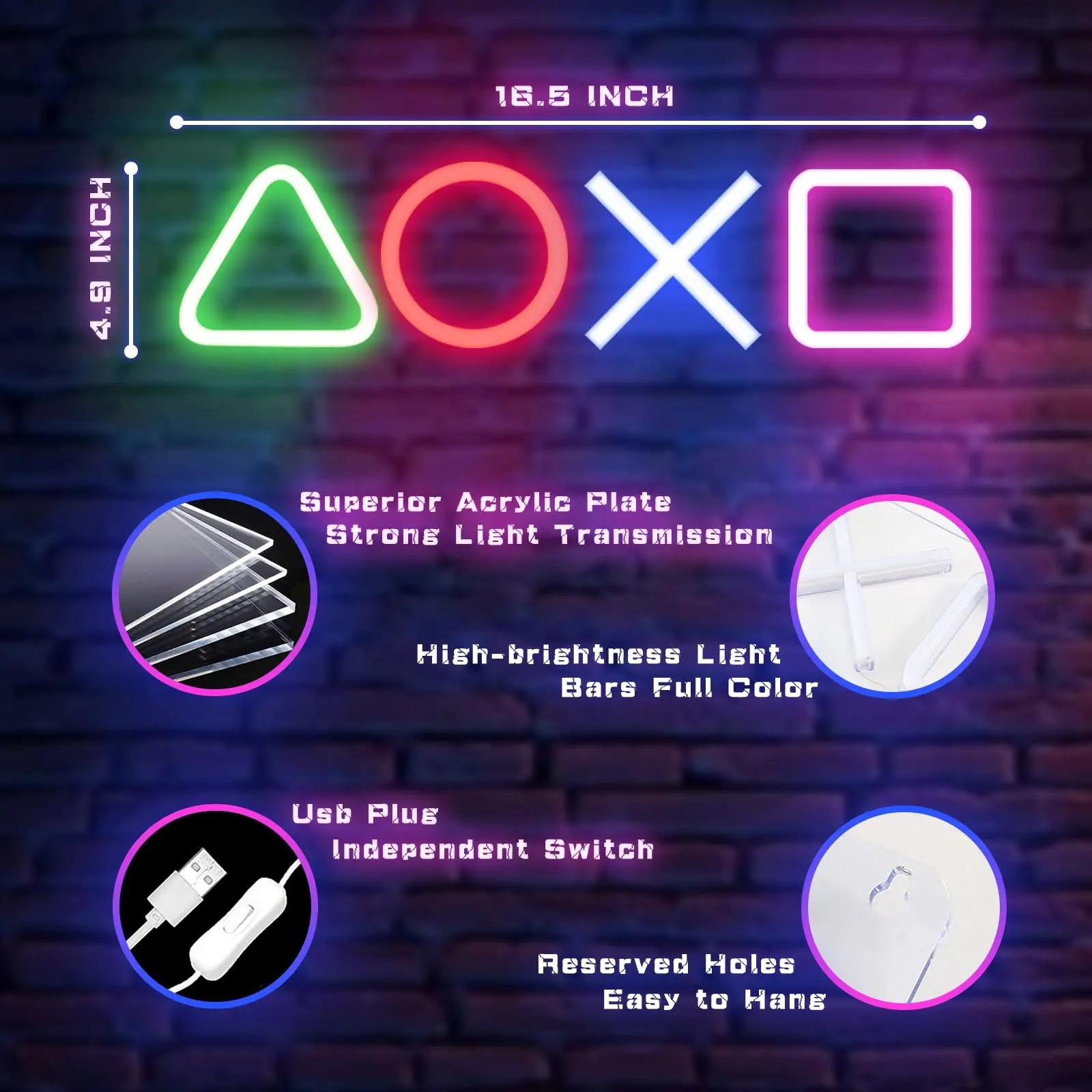 Enseigne au néon personnalisée PS4 jeu icône lumière pour tenture murale atmosphère Playstation lamp