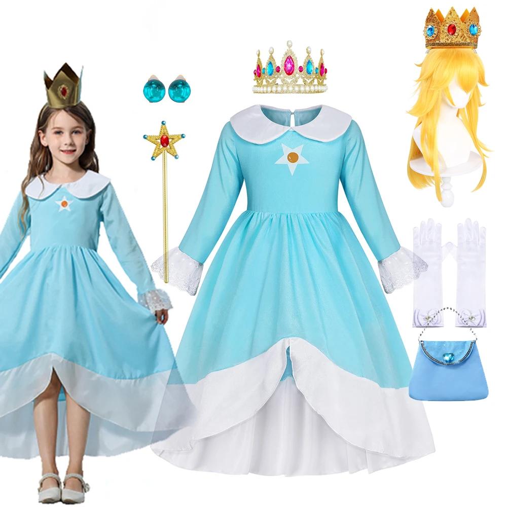 Robe Rosalina Cosplay pêche - Costume carnaval anniversaire enfants tenue paupières destruction