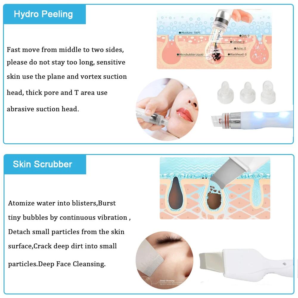Machine faciale dermabrasion à l'eau 7 en 1, nettoyage en profondeur, soins de la peau, raffermissem