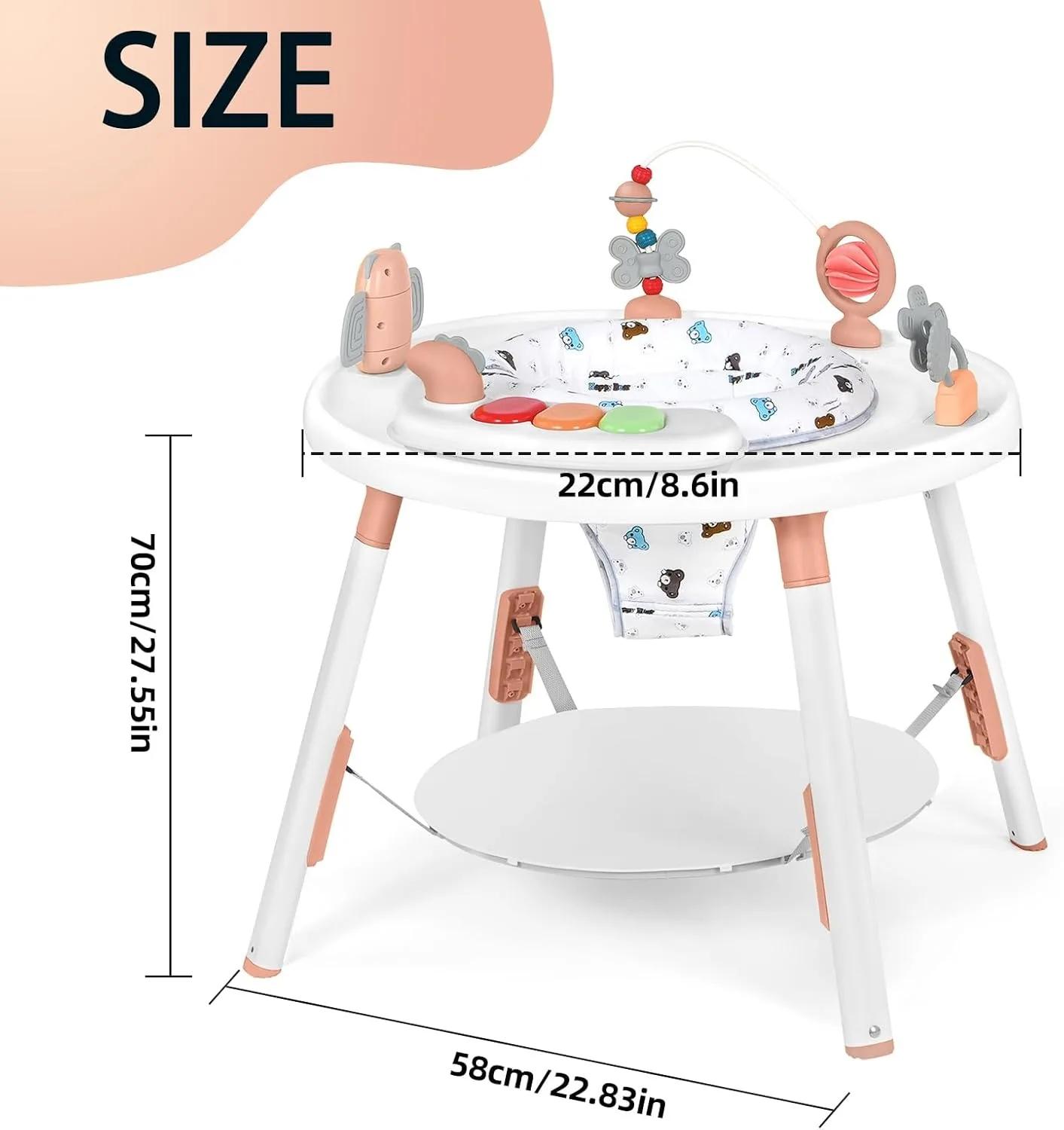 Jumper et table pour centre d'activité 3 en 1 pour bébé – avec jouets amovibles et 360 ° Siège rot