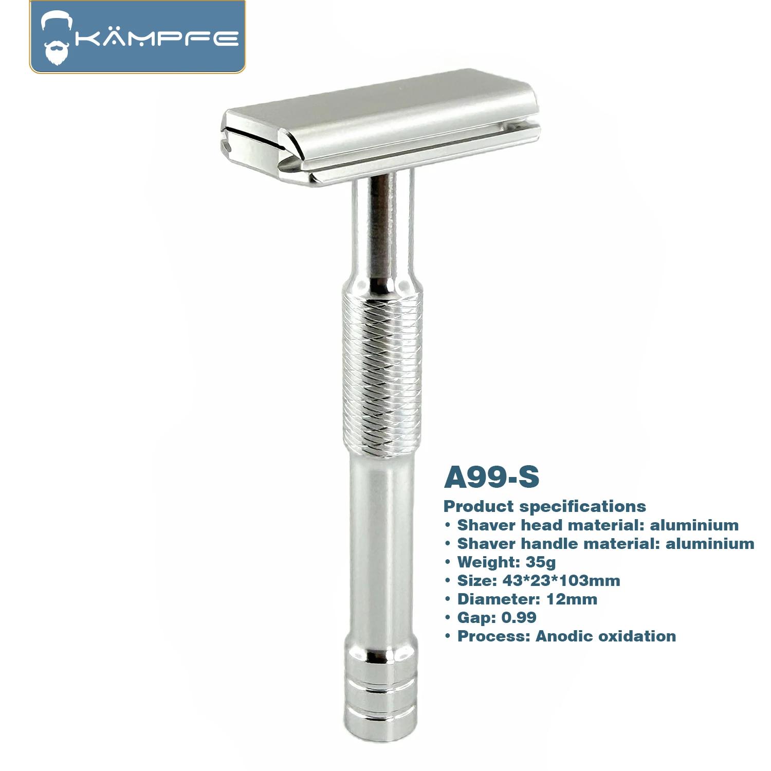 KAMPFE A99 Attack 30 ° Rasoir de sécurité double face en alliage d'aluminium gravé CNC à angle de