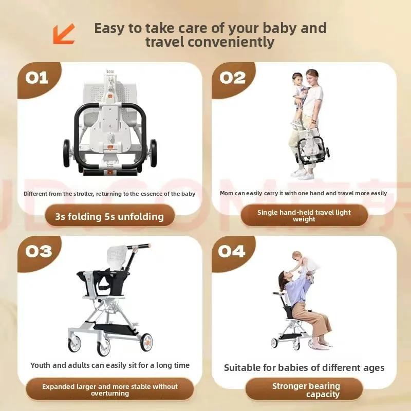 Nouvelle voiture de marche de poussette pour enfants, poussettes légères chariot pliant pour enfants