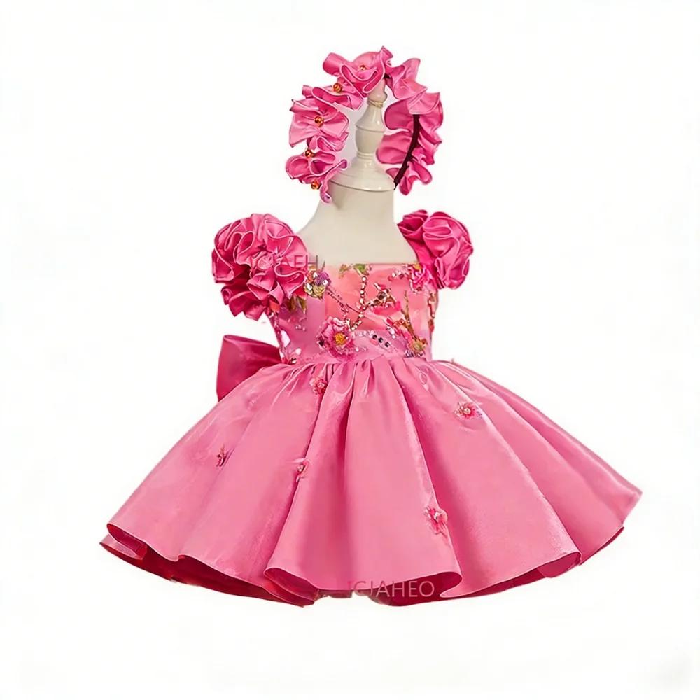 Nouvelle Robe de Princesse Bleue pour Enfants à Manches Volantes et Moelleuses, Robe de Cérémonie po