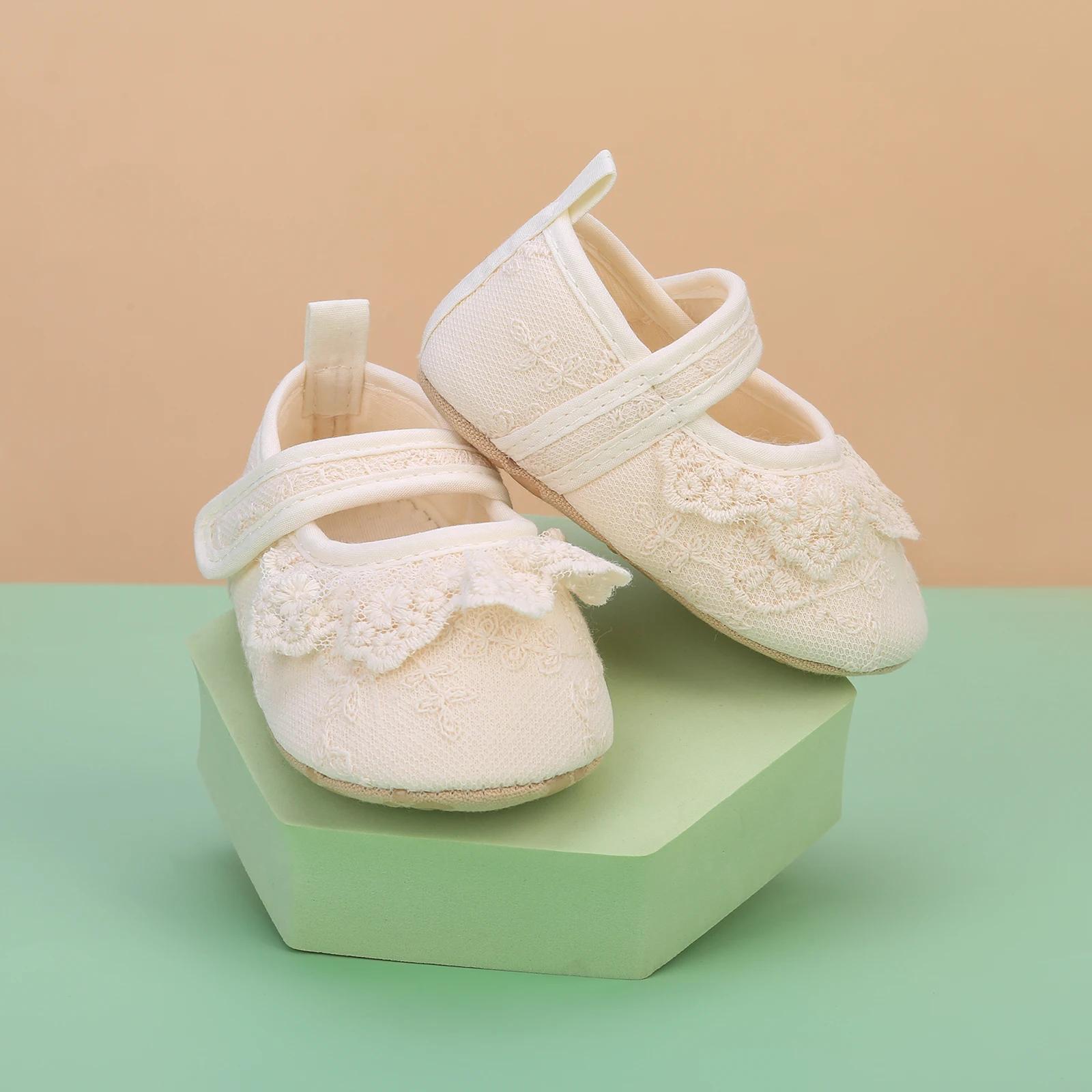 Chaussures bébé fille antidérapantes dentelle - Premiers pas souples printemps automne - Chaussures princesse
