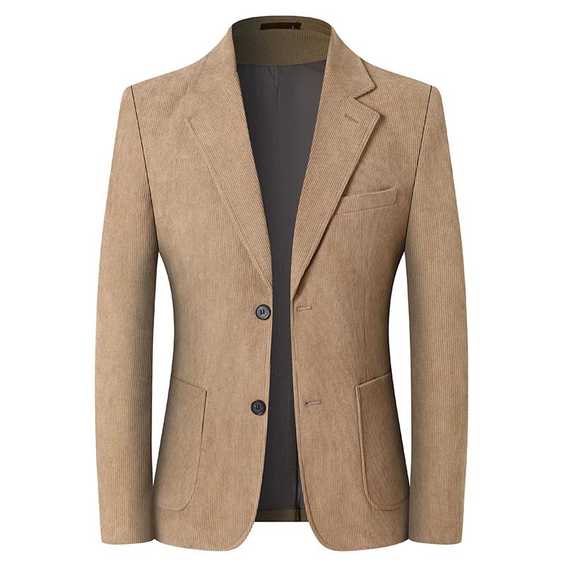 Blazer Hombre haute qualité hommes à la mode veste en velours côtelé affaires décontracté Banquet So