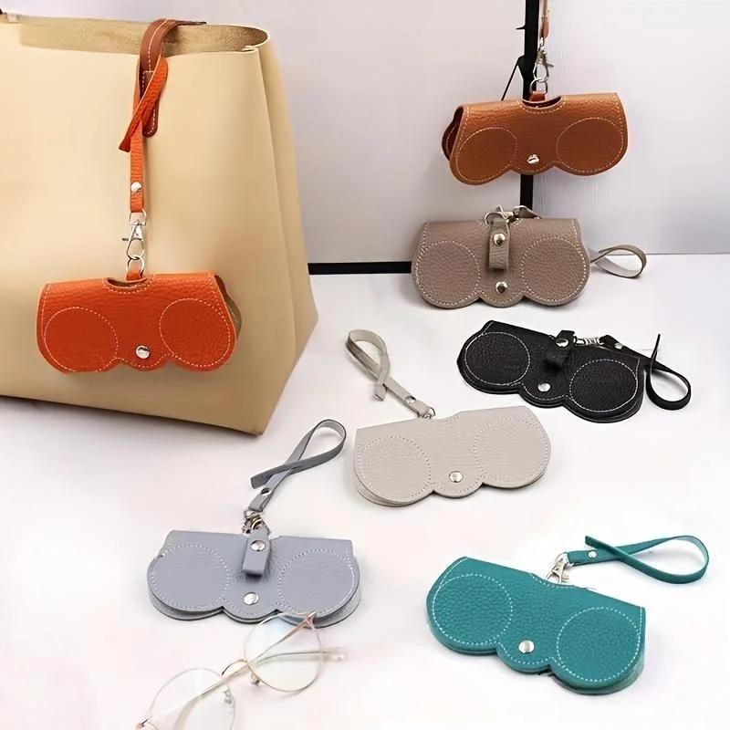 Housse de lunettes en relief Litchi, jolie pochette suspendue en cuir PU pour lunettes de soleil, sa