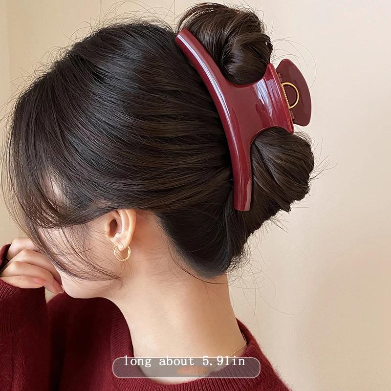 Pince à cheveux élégante et solide de 5,91 pouces pour femmes, accessoire pour cheveux longs et épai