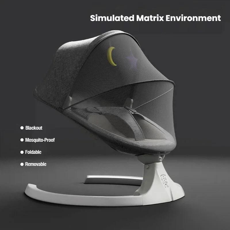 Berceau électrique pour bébé, moustiquaire, musique Bluetooth, chaise à bascule, télécommande multif