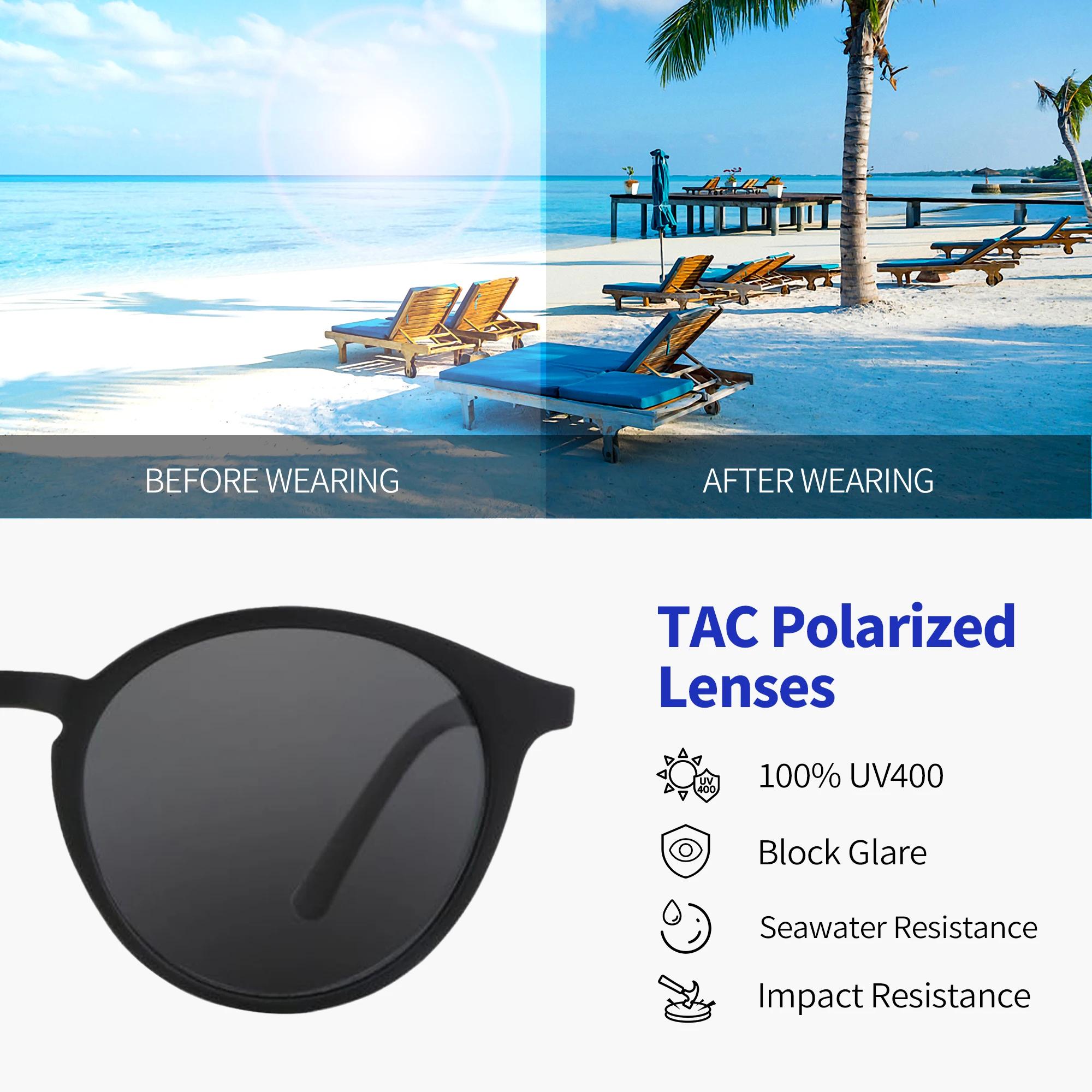 ZENOTTIC-Lunettes de soleil polarisées rétro pour hommes et femmes, monture ronde vintage, jambes en