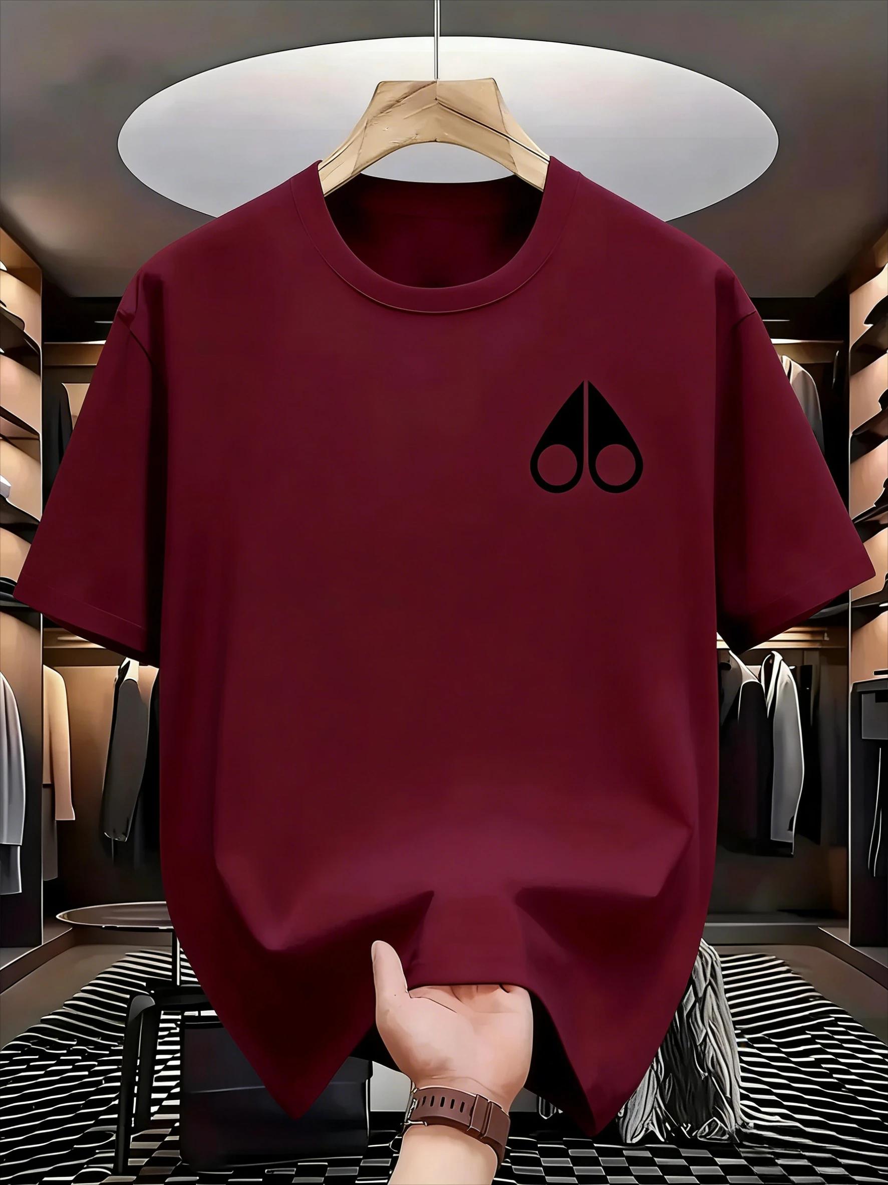 T-shirt de sport à manches courtes pour homme, coupe ample, en pur coton, pour un usage décontracté.