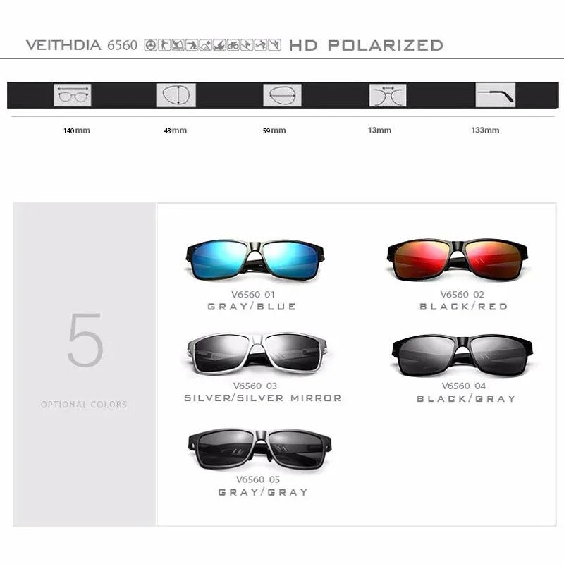 VEITHDIA-Lunettes de soleil polarisées en aluminium pour homme, verres miroir, UV400, sport, pêche e