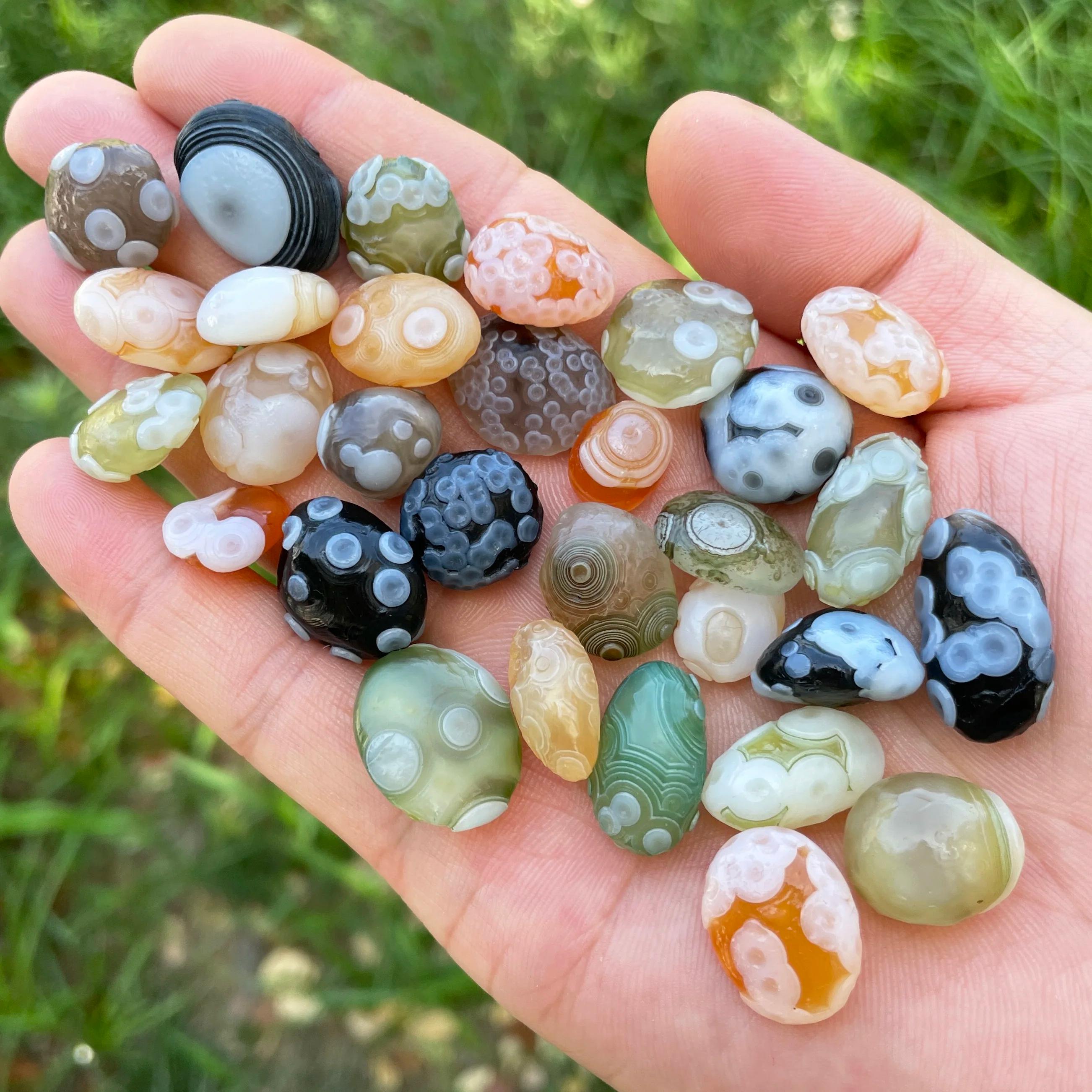 Agate Sardonyx Vert Naturel d'Alxa Gobi, Spécimen de Roche, Pierre de Guérison Énergétique, Décorati