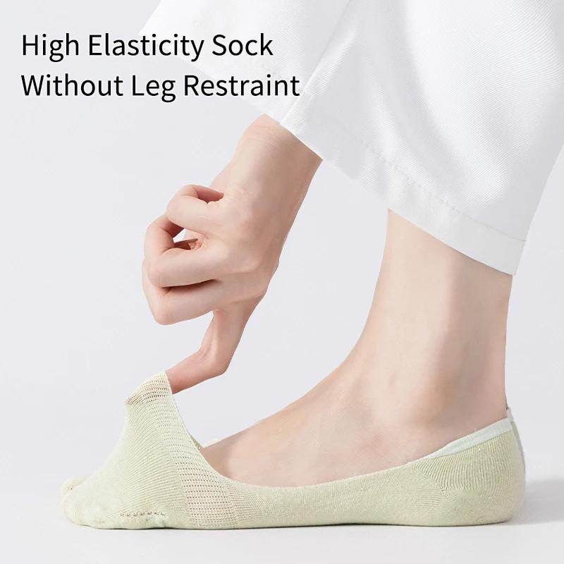 3 paires de chaussettes d'été en coton pour femmes, couleur unie, simples, antidérapantes, respirant