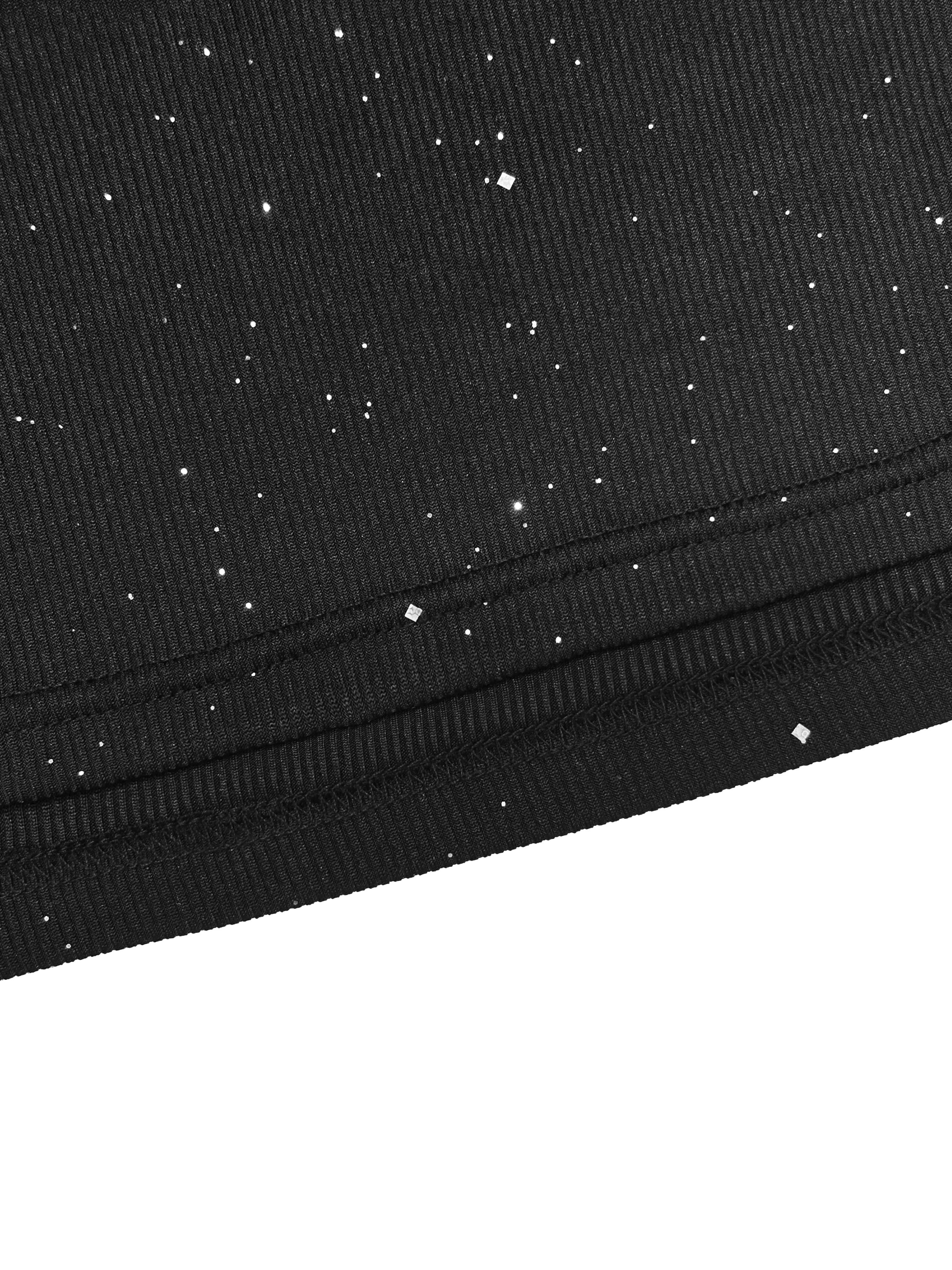 Mini robe Cape à col montant pour femmes, Sexy, paillettes scintillantes, soirée en boîte de nuit, m