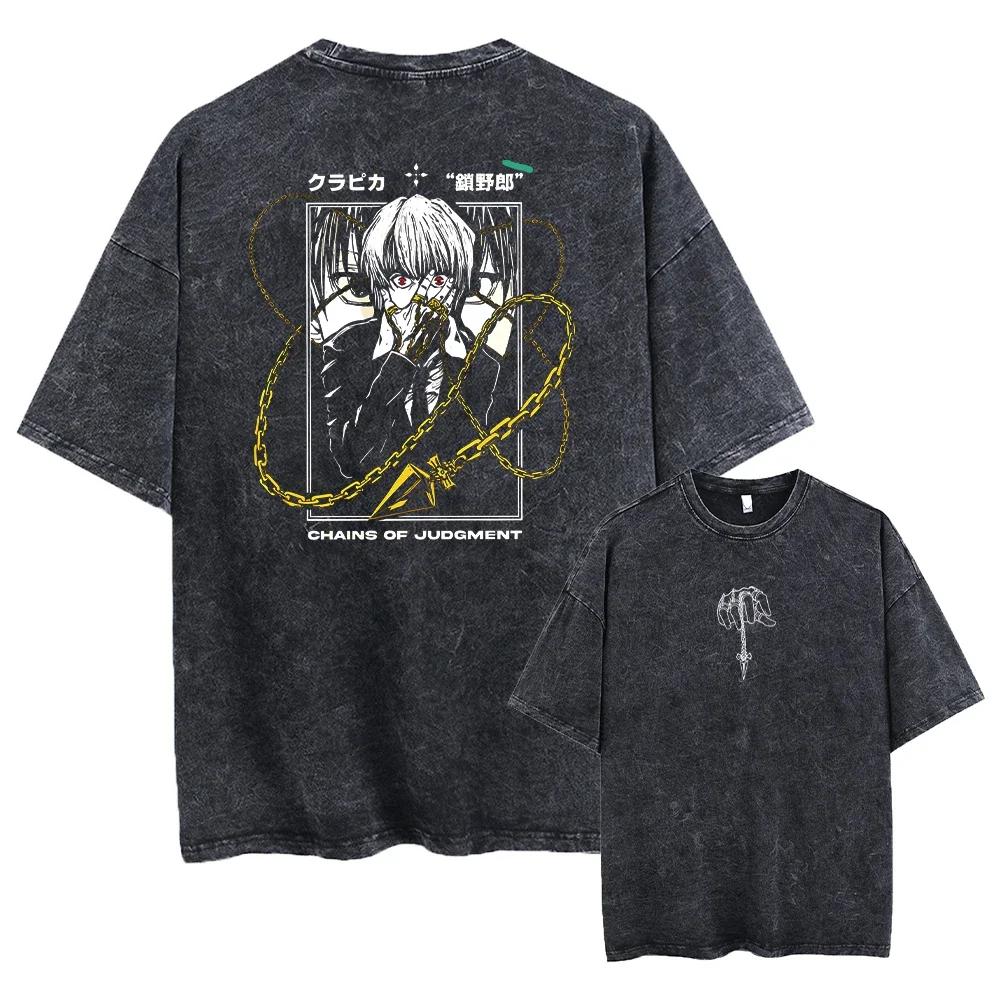 Anime Hunter X Hunter lavé nouveauté hommes vêtements t-shirt Homme graphique T-Shirts hommes t-shir