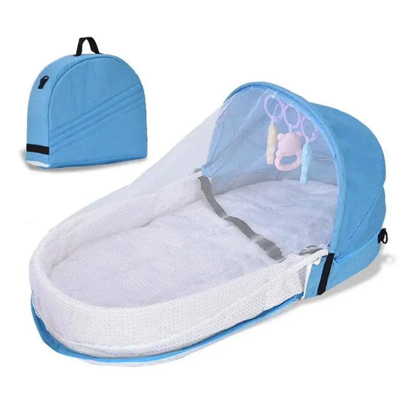 Lit de bébé berceau pratique pliant Anti-écrasement lit central avec moustiquaire matelas confortabl