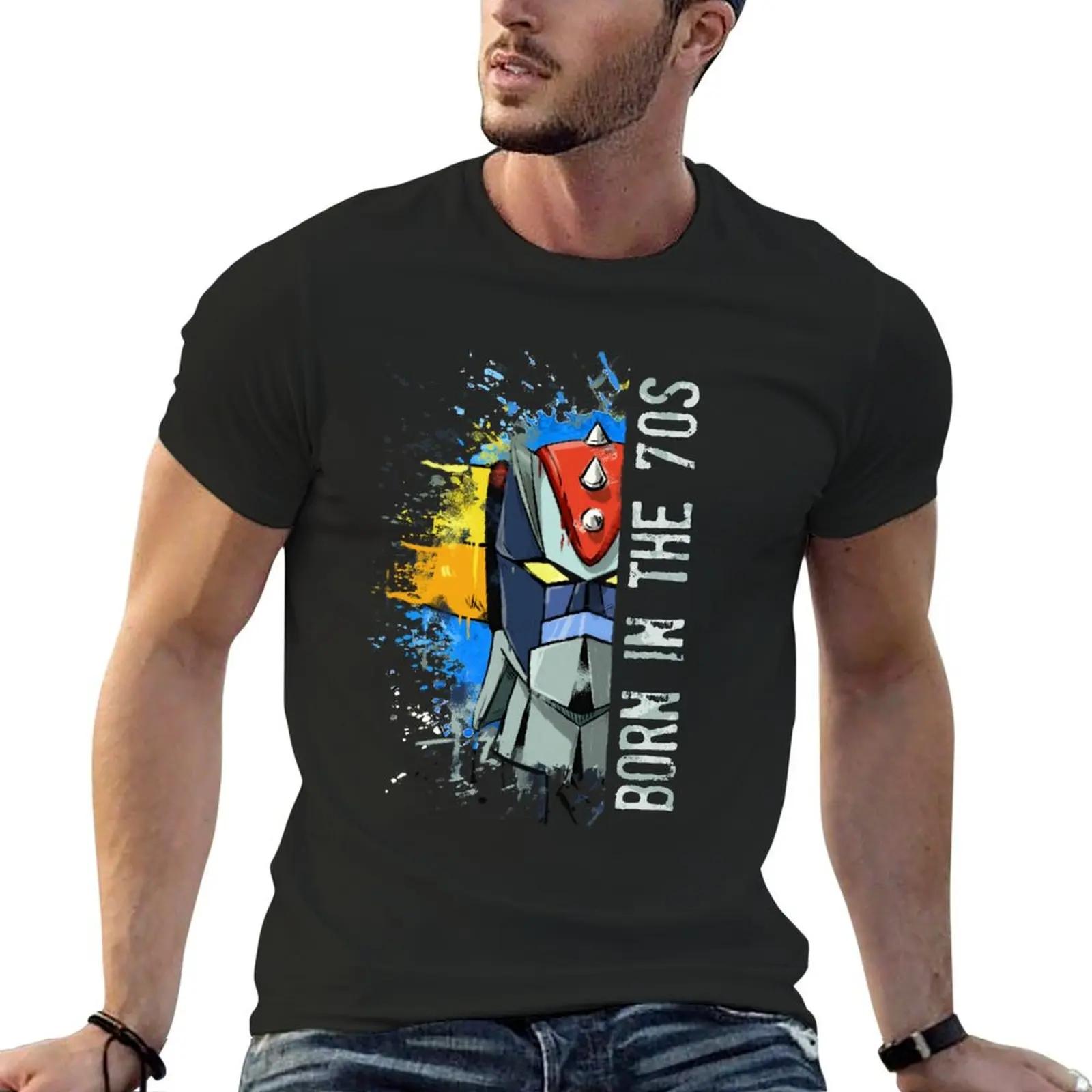T-shirt pour homme motif robot Goldrake Born In the Seventies, vêtement pour homme