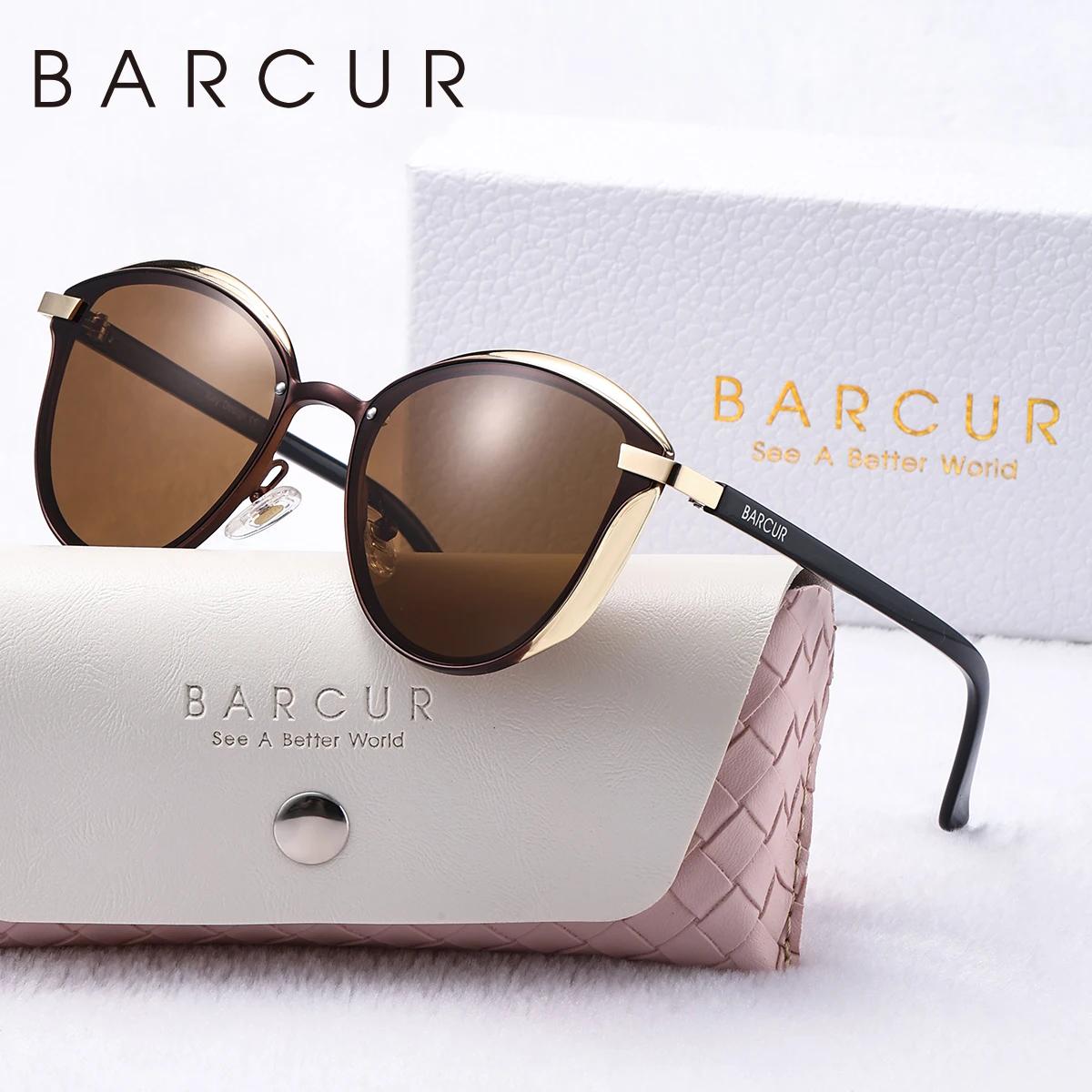BARCUR Lunettes de soleil exquises de style vacances, montures œil de chat, accessoires de mode rési
