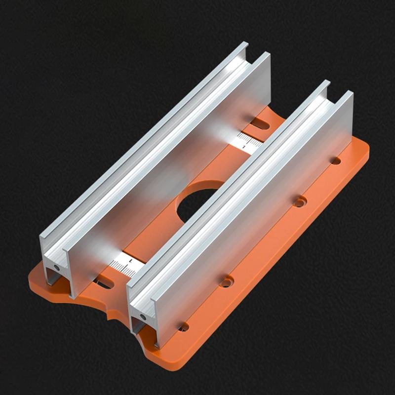 Outil de localisation de rainurage de routeur à bois 2 en 1, Base fendue et support de fixation, cou