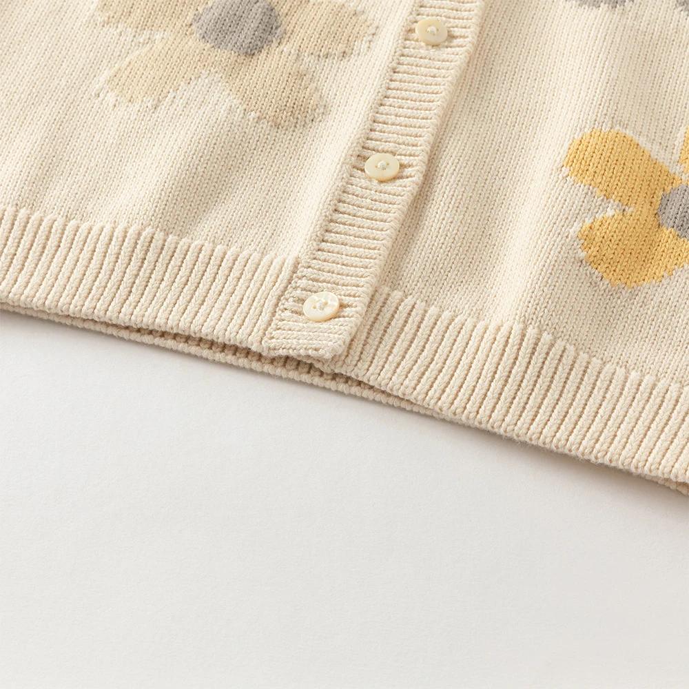 Dave Bella automne hiver filles bébé enfants doux mignon haut pull tricoté à fleurs pull mode décont
