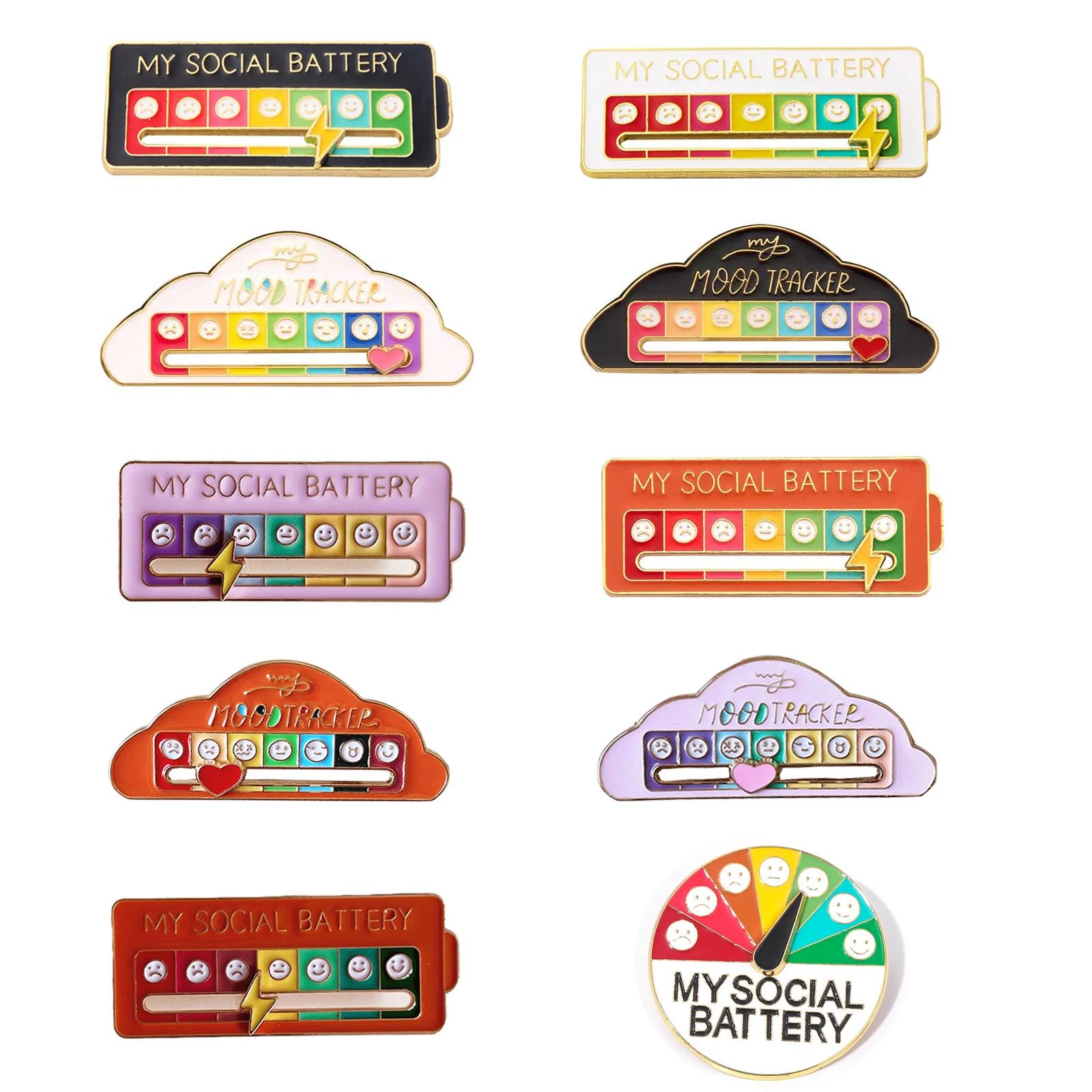 Lot de 10 badges d'expression faciale variés pour femmes, broches énergétiques pour l'humeur, saison