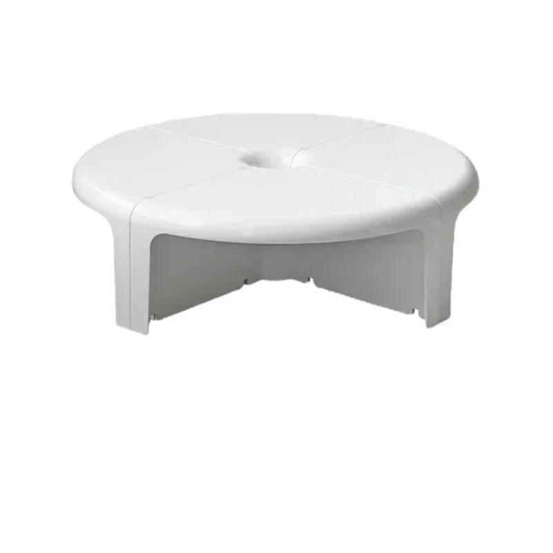 Table Basse Circulaire Moderne en Plastique, Design Créatif et Élégant, Meubles de Maison pour Salon