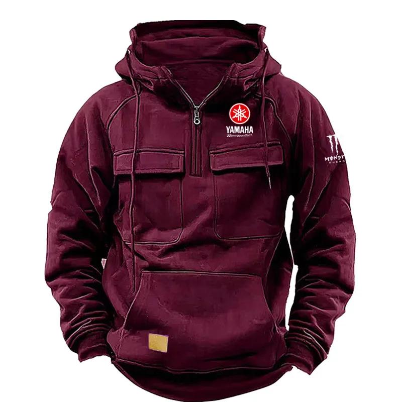 Yamaha Logo Sweat-shirt à capuche décontracté pour hommes Nouveau style extérieur épais à la mode pu