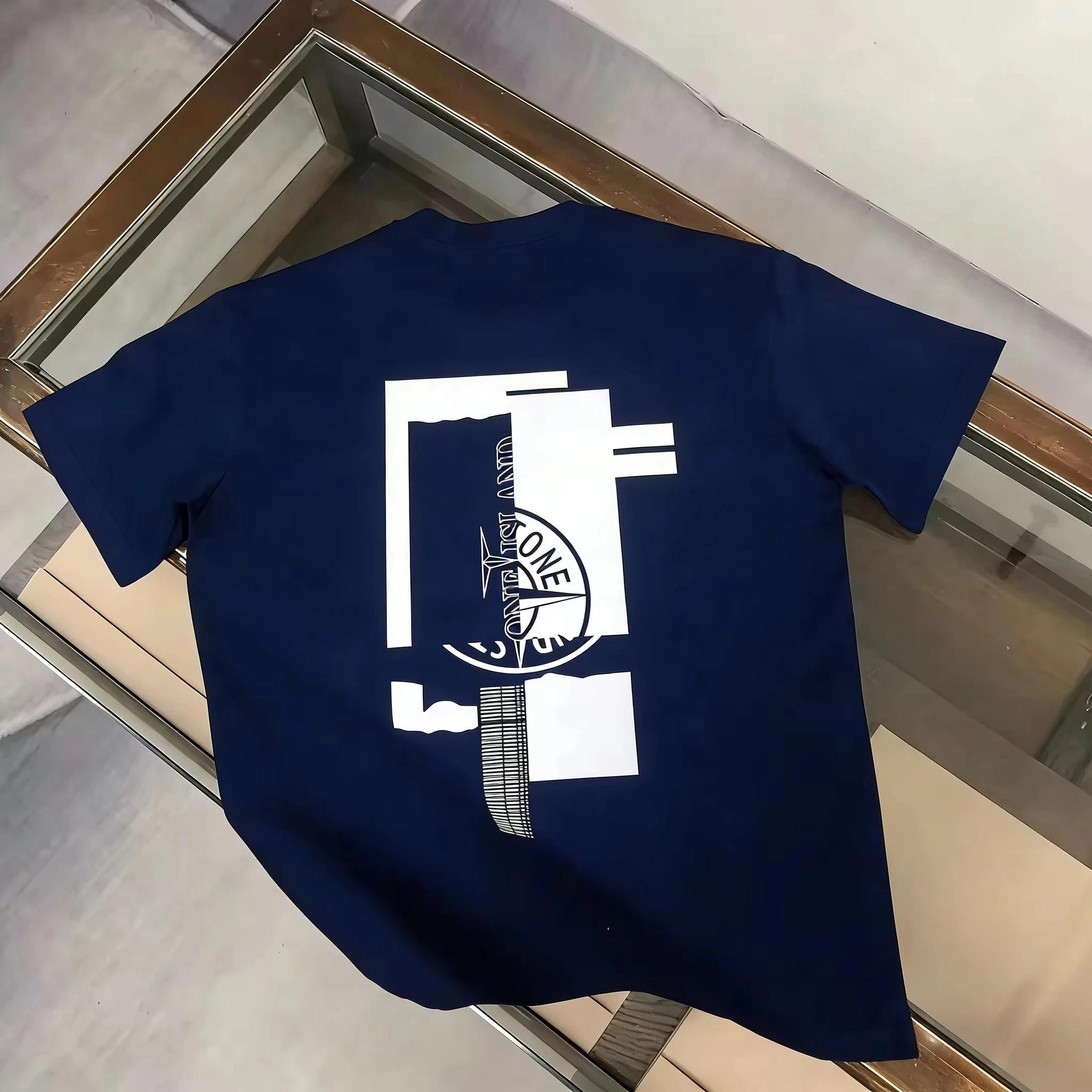 T-shirt imprimé surdimensionné de marque de luxe haut de gamme, tendance mode, décontracté, en coton