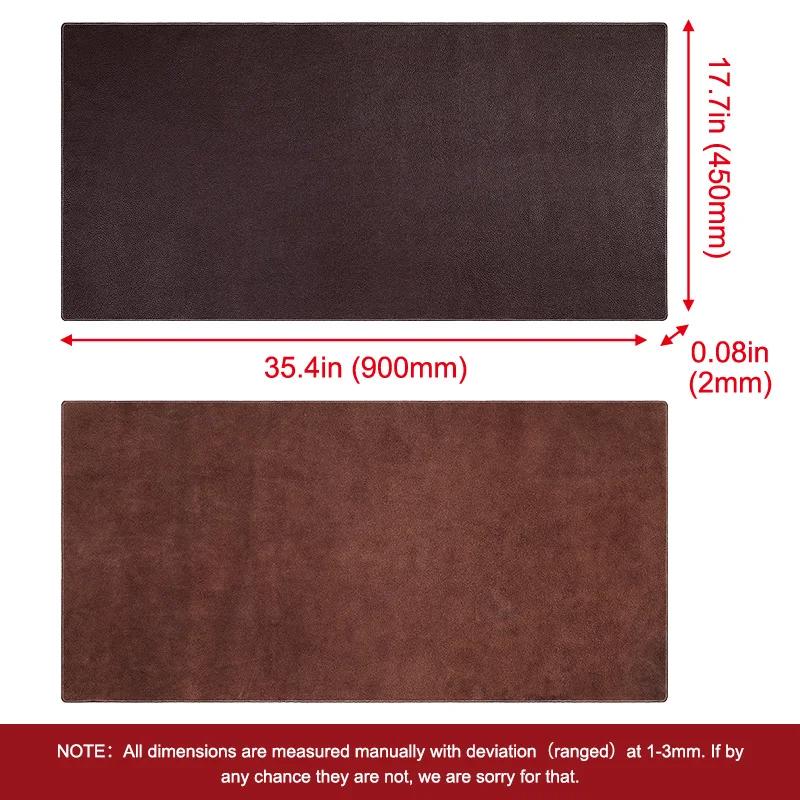 Grand tapis de souris en cuir 100% véritable pour ordinateur de bureau, bureau d'étude, de jeu, coul