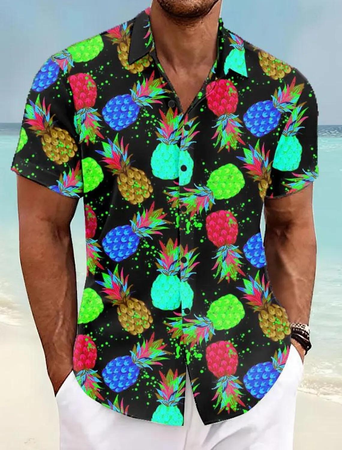 Chemise d'été Aloha pour hommes, ananas Tropical, décontractée, vacances, printemps, couverture, man