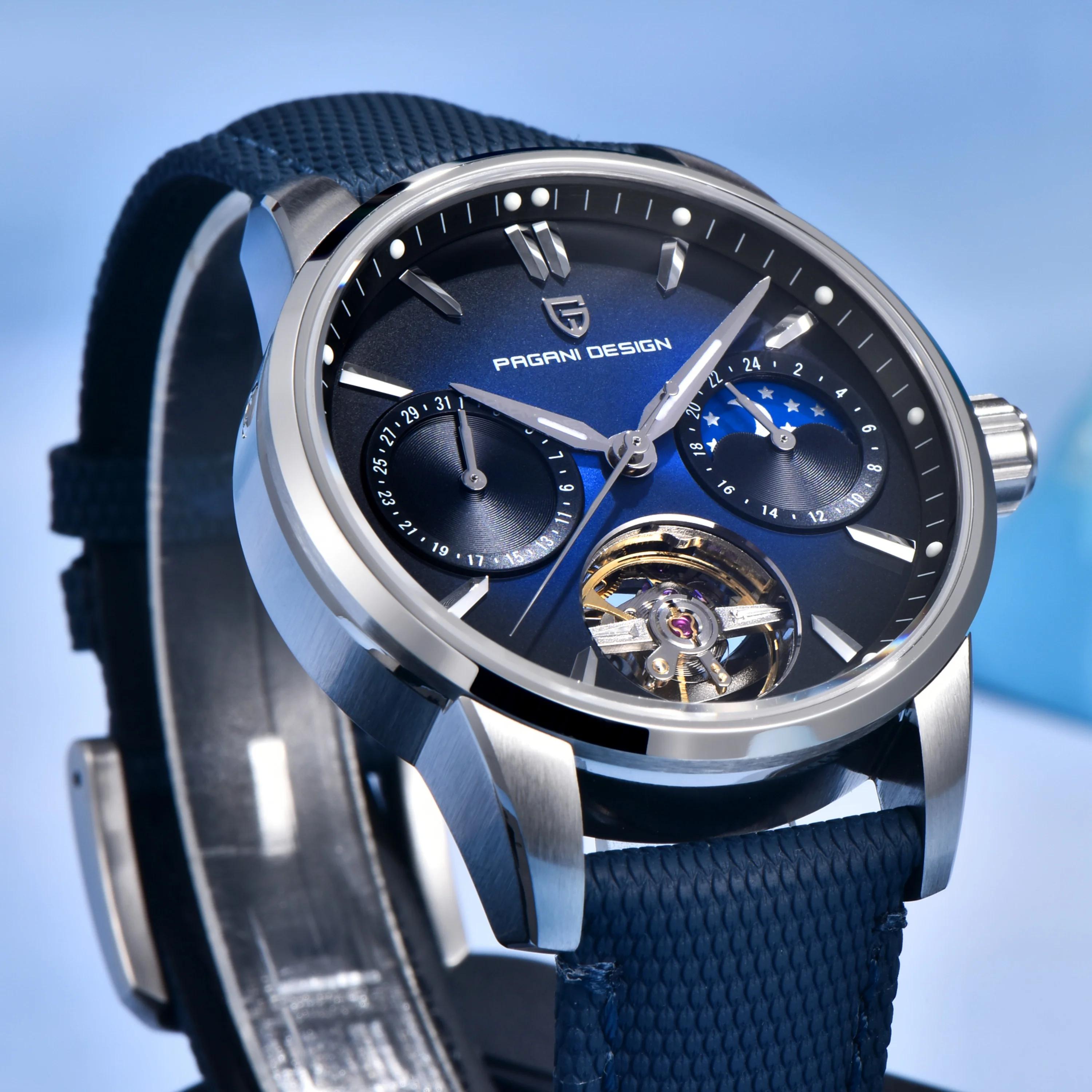 Montre mécanique pour homme PAGANI DESIGN 2026 E3255Y 41 mm, cristal saphir, acier inoxydable, calen
