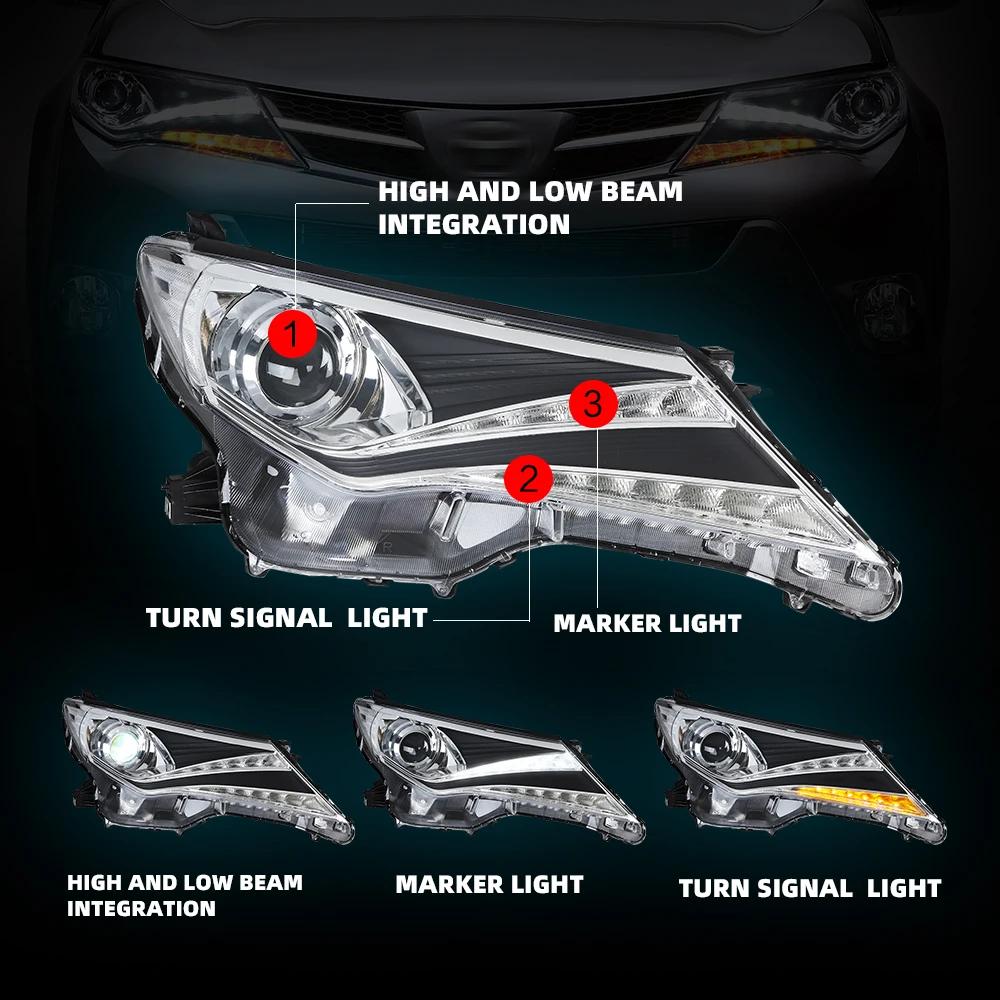 Depo – ensemble de phares adaptés à la Toyota RAV4, phares LED modifiés, lentille Laser, feux de jou