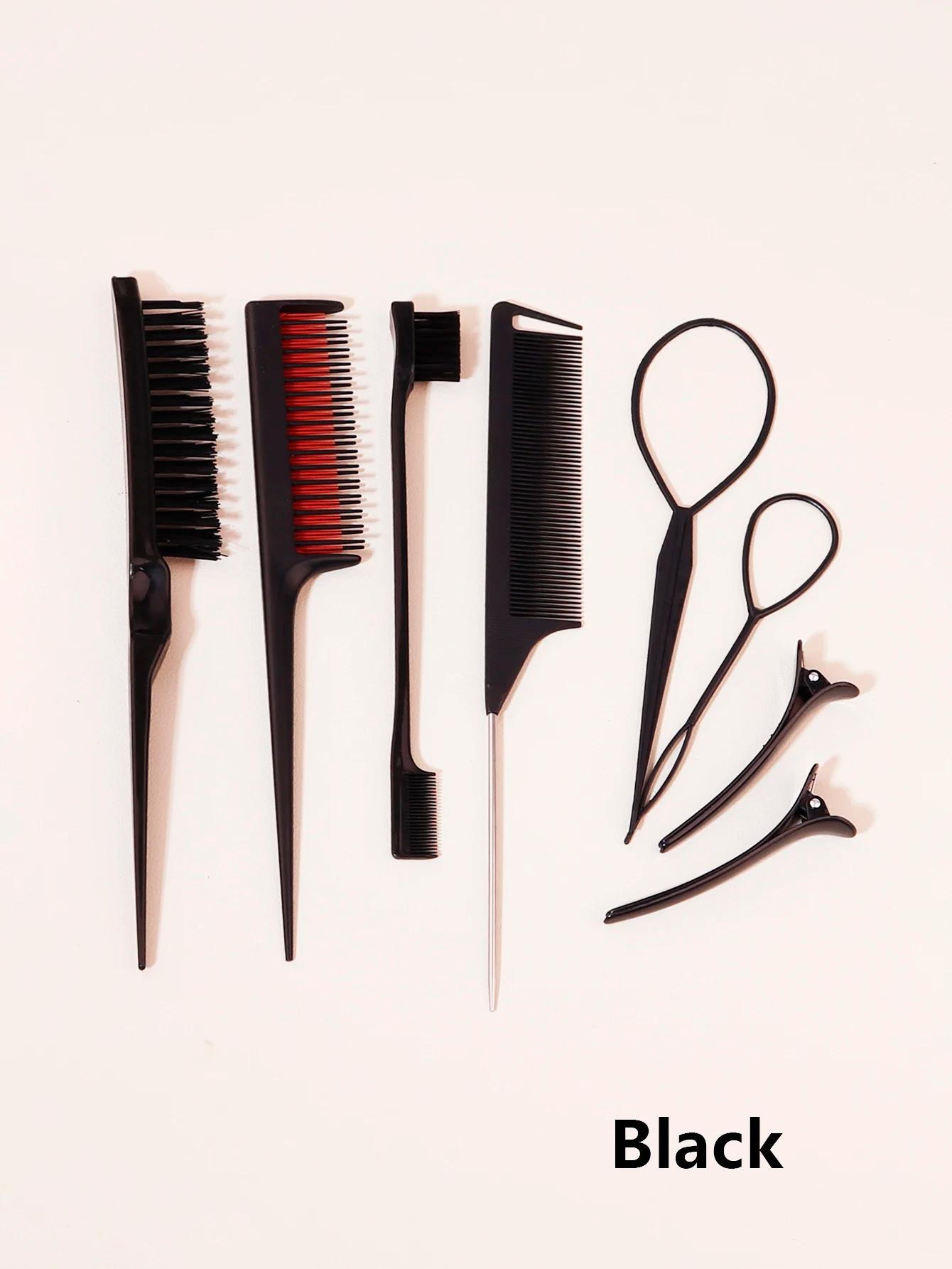 Ensemble de peignes de coiffure 8 pièces avec peigne à triple déchirure, peigne à queue de souris, b