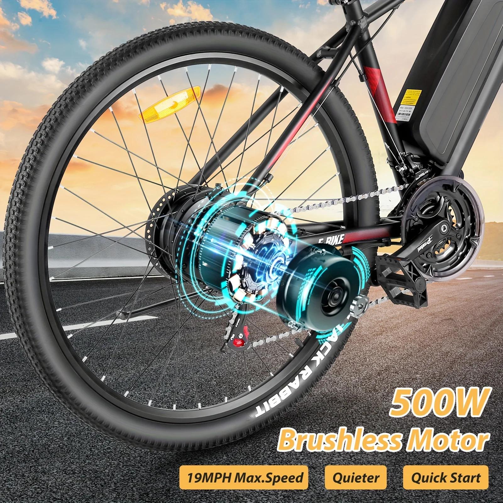 Vélo électrique Vivi 27,5" pour adultes avec batterie 500W, 48V 499,2WH, 20MPH, jusqu'à 50 milles, r