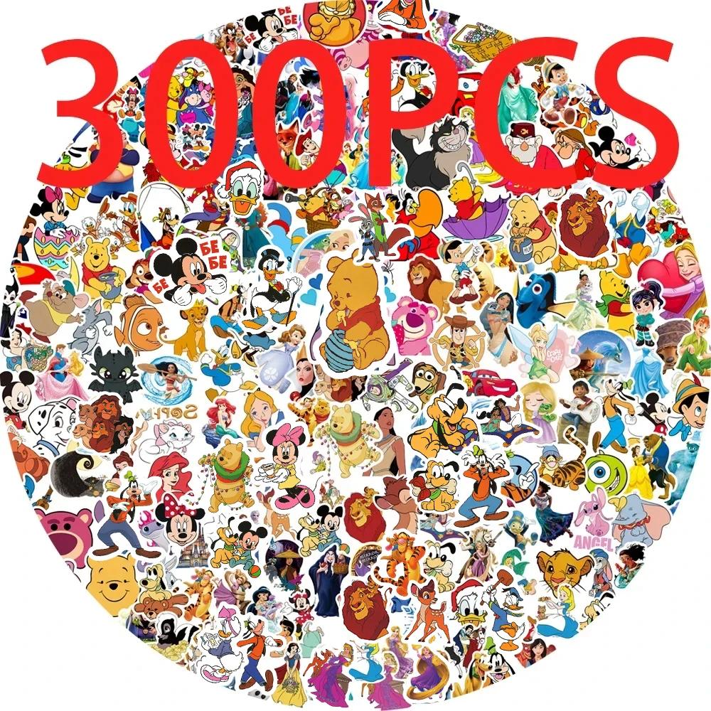 Autocollants Disney de la série Anime mixte, 50/100/200/300 pièces, autocollants mignons de dessin a