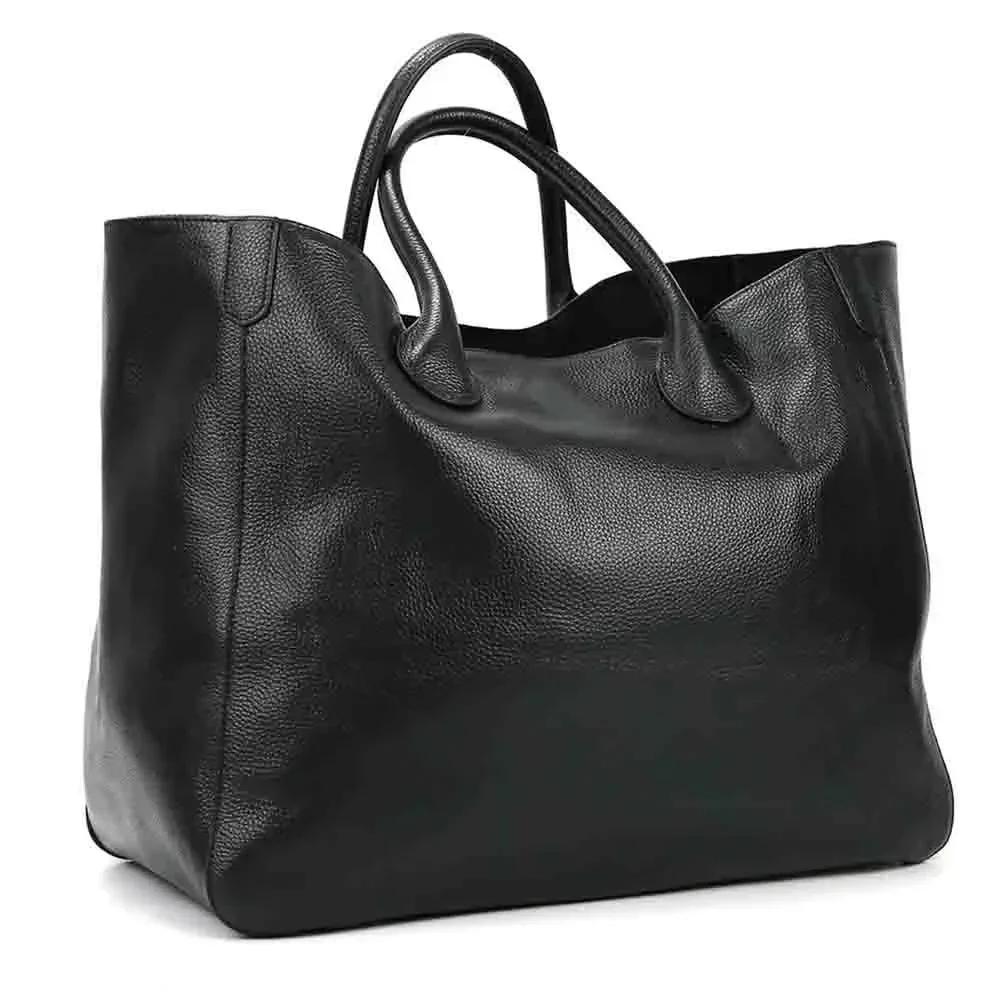 Sac à main spacieux en cuir véritable pour femmes, fourre-tout de luxe en cuir de vache décontracté,