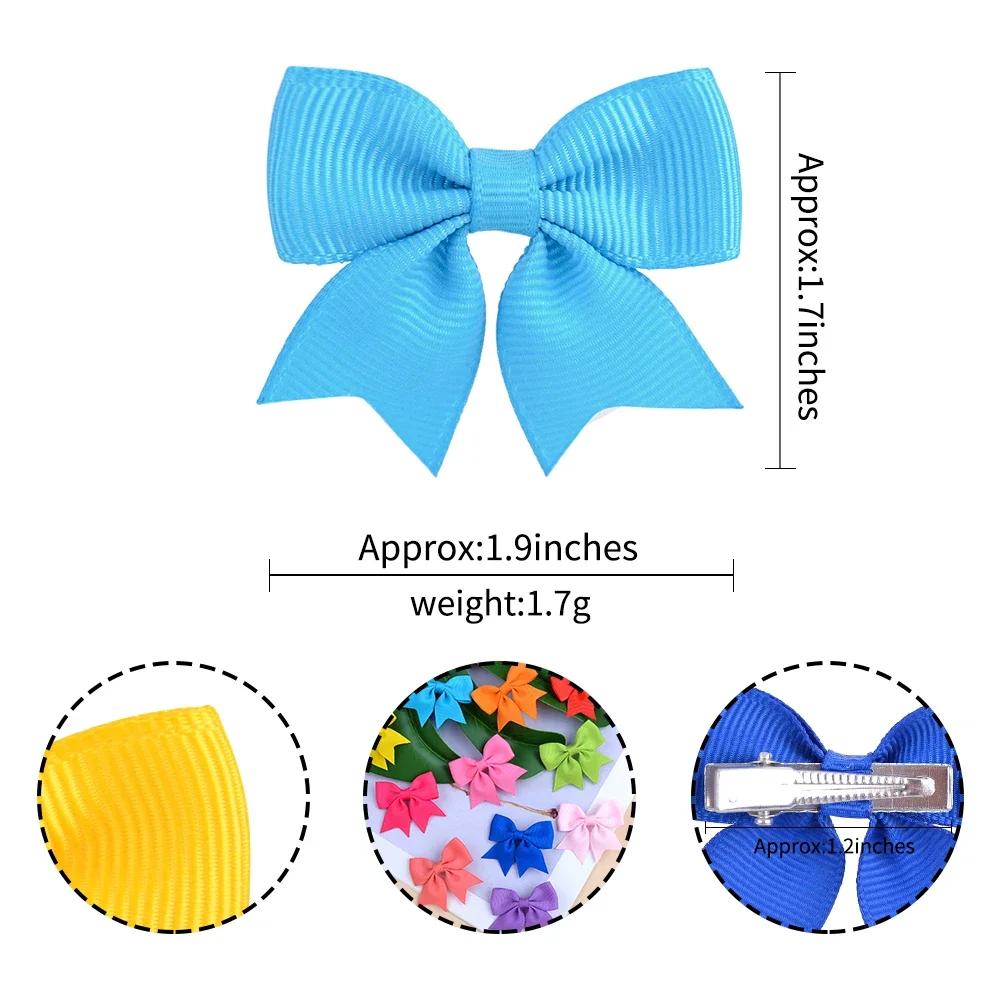 Pinces à cheveux avec nœuds pour enfants, couleur unie, pour bébés filles, ruban fait à la main, épi