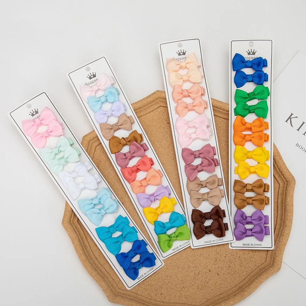Pinces à cheveux avec nœud papillon en ruban gros-grain pour enfants, nœuds faits à la main, barrett