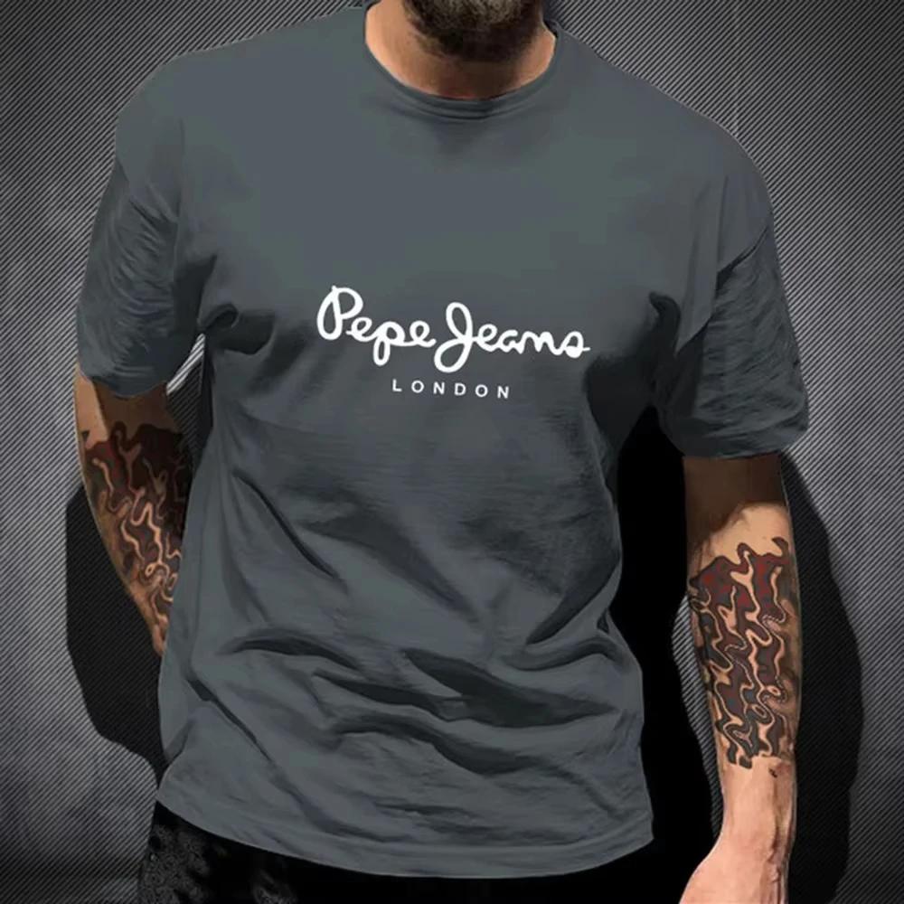 T-shirt Pepe Jeans London pour hommes, manches courtes, mode populaire, 100% coton, vêtements tendan